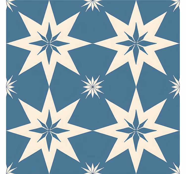Blue starry design tile wallpaper - TenStickers