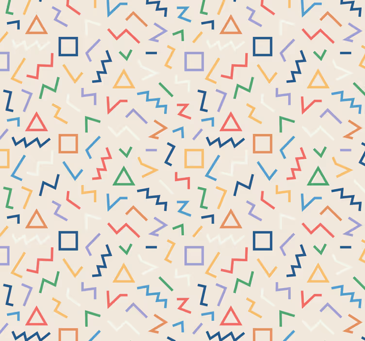 Geometric wallpaper in geometric pattern hues - TenStickers