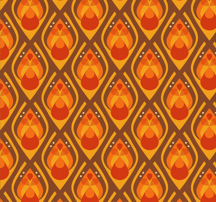 70's geometric illustrations vintage wallpaper - TenStickers