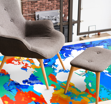 Add global flair to your home with the Colorful World Map rug! Vibrant and educational, it's an inspiring addition to any room.