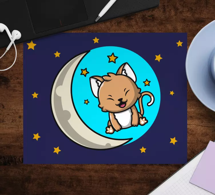 Anime mouse pad cute cat moon - TenStickers