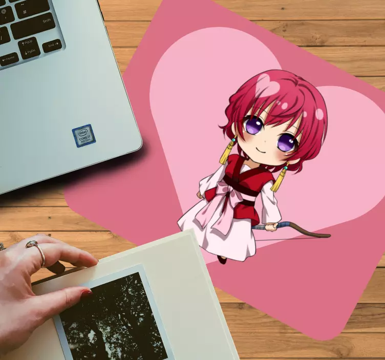 Anime mouse pad cute character with heart - TenStickers