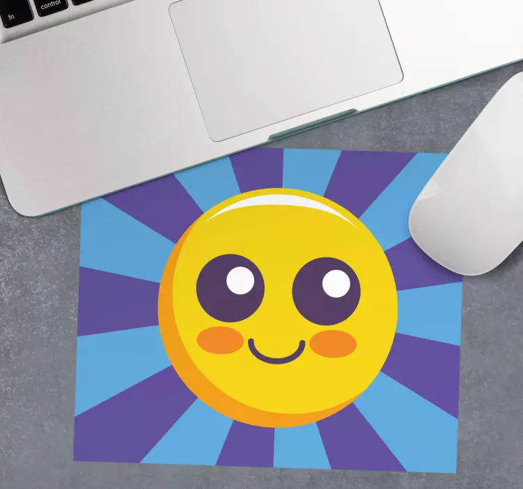 Anime mouse pad happy sunshine face - TenStickers
