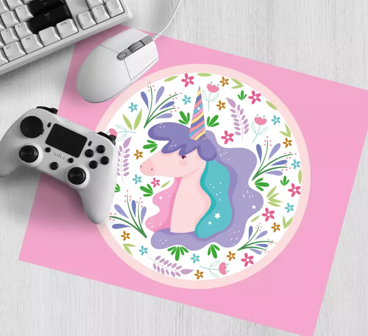 Anime mouse pad playful unicorn design - TenStickers