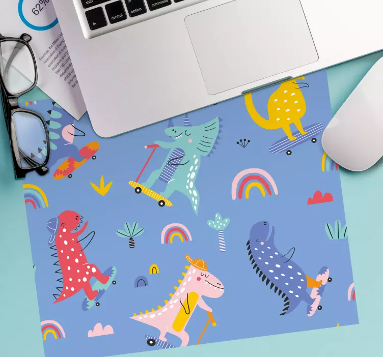 Anime mouse pad whimsical dinosaur adventures - TenStickers