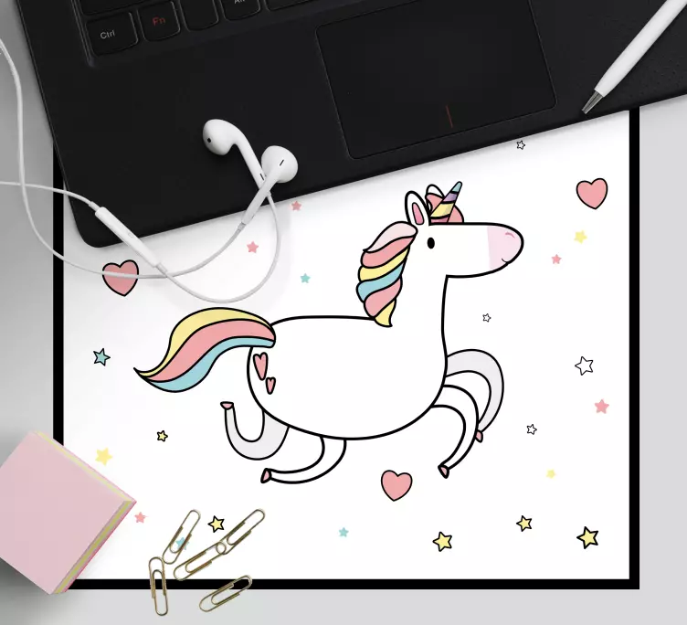 Anime mouse pad whimsical unicorn play - TenStickers