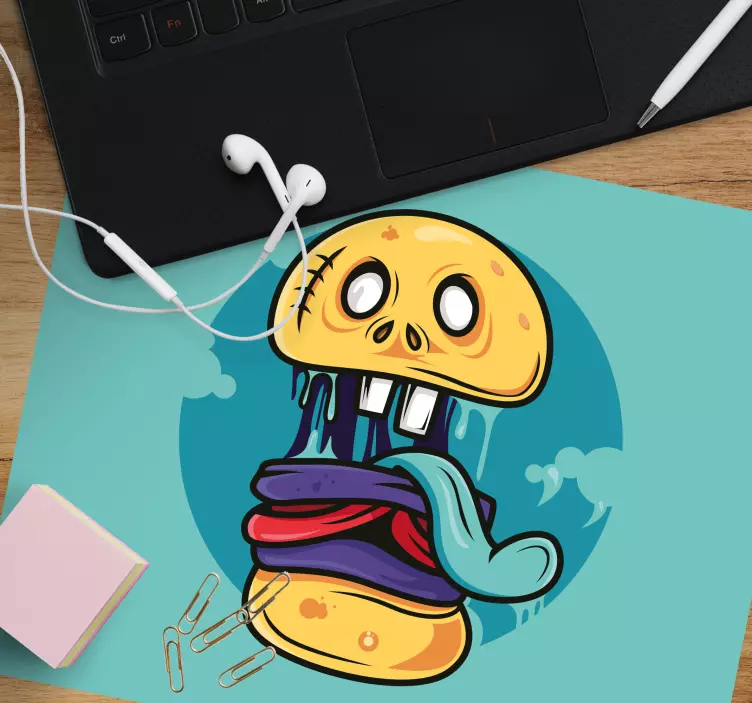 Anime mouse pad with animated skull figure - TenStickers