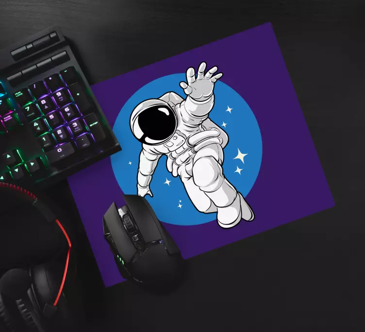 Astronaut illustration original mouse pad - TenStickers