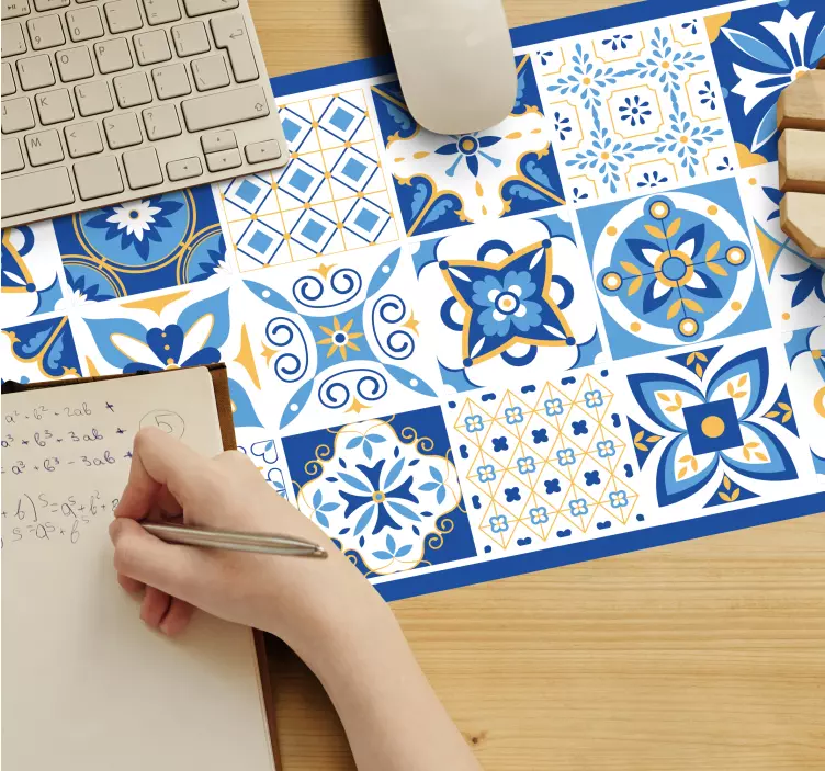 Blue Mediterranean style original XXL mouse pad - TenStickers