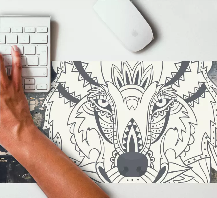 Boho wolf XXL computer mousepad - TenStickers