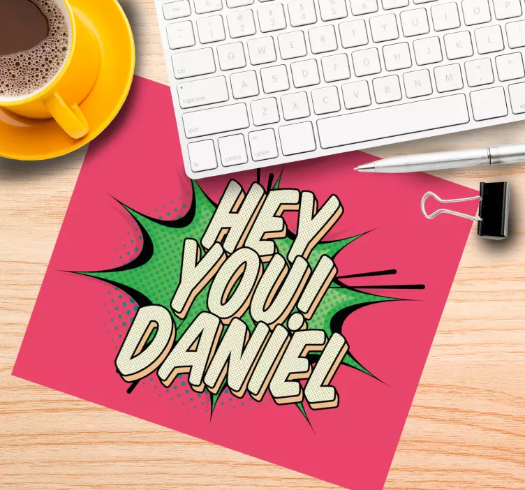 Bold comic message personalised mouse pad - TenStickers