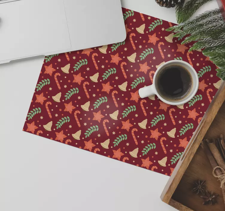 Christmas mousepad festive stars and bells - TenStickers