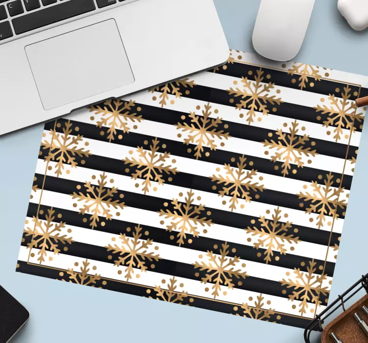 Christmas mousepad golden snowflake design - TenStickers