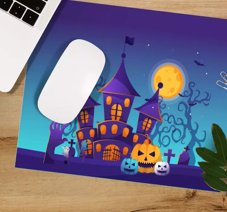 Christmas mousepad haunted halloween castle - TenStickers