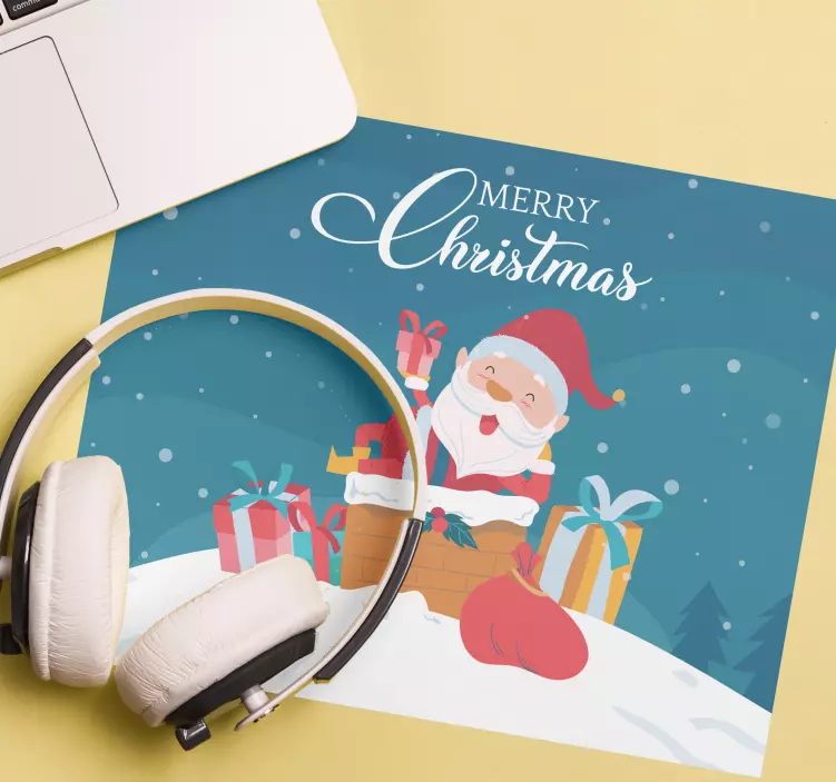 Christmas mousepad santa claus delight - TenStickers