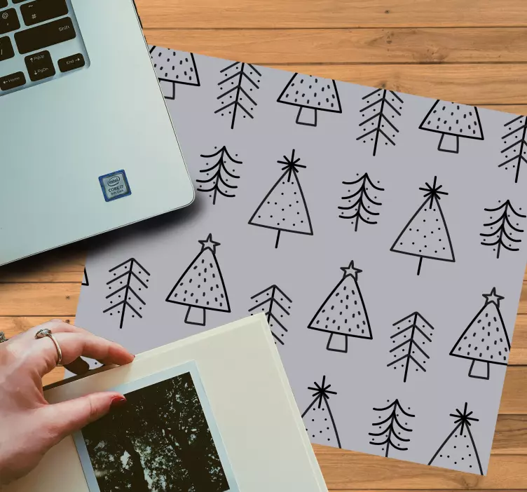 Christmas mousepad stylish festive trees - TenStickers
