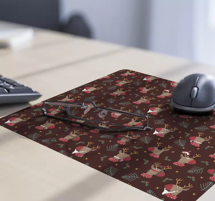 Christmas mousepad with festive reindeer design - TenStickers
