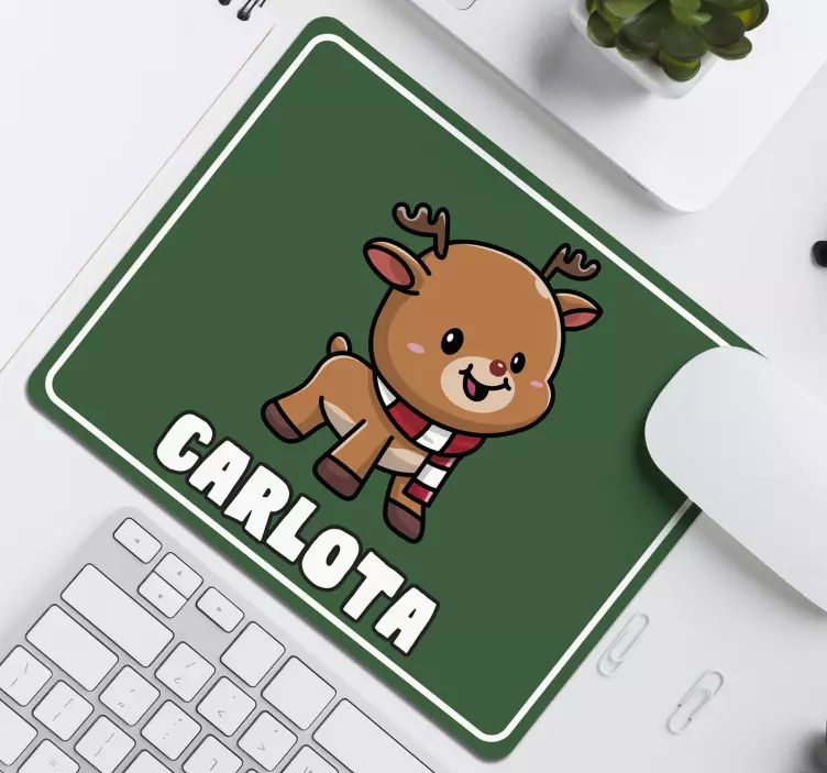 Cute cartoon reindeer christmas mousepad - TenStickers