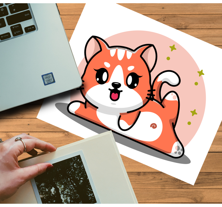 Playful Cat anime mouse pad - TenStickers