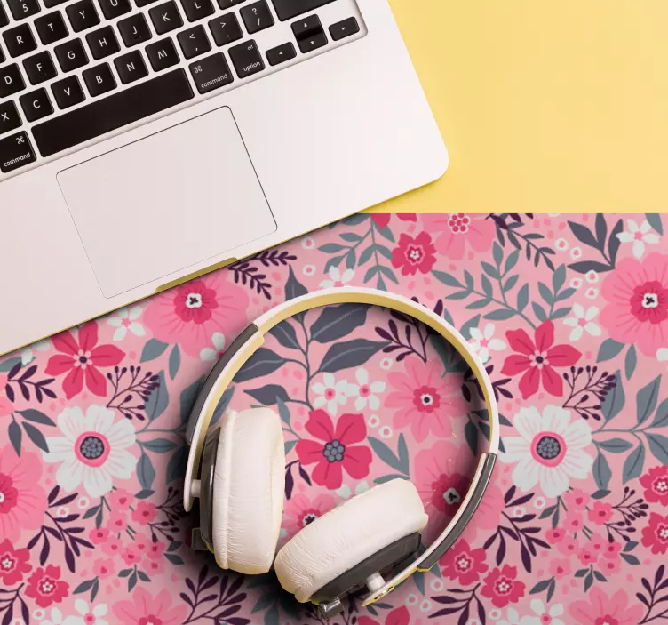 Floral Pink Motif mouse pad patterns - TenStickers