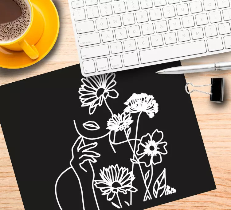 Floral Silhouette Art original mouse pad - TenStickers