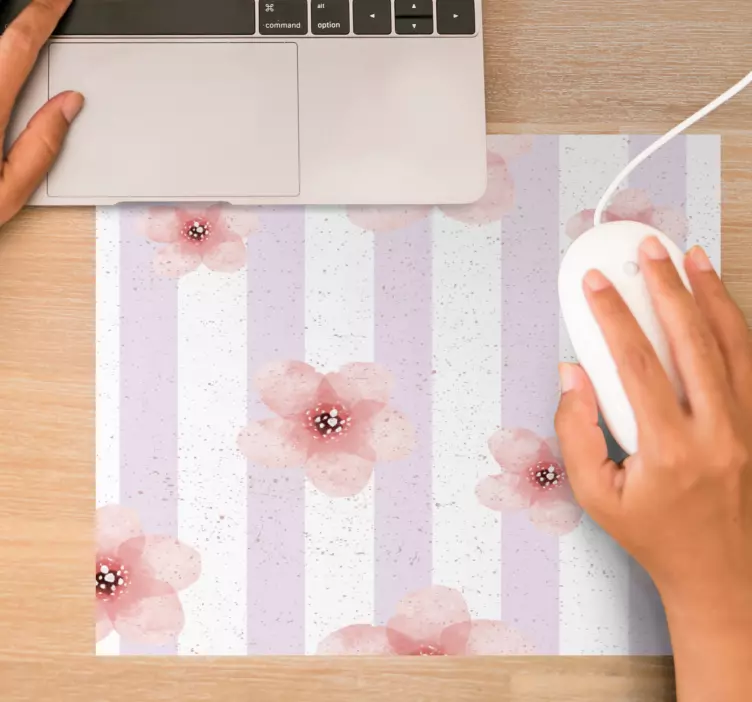 Floral Striped Motif mouse pad patterns - TenStickers
