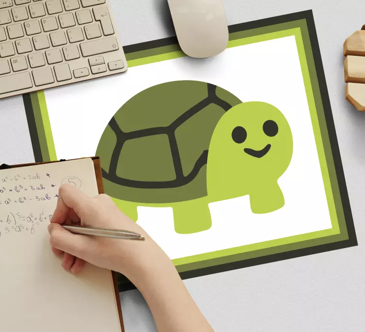 Funny smiling turtle cartoon original mouse pad - TenStickers