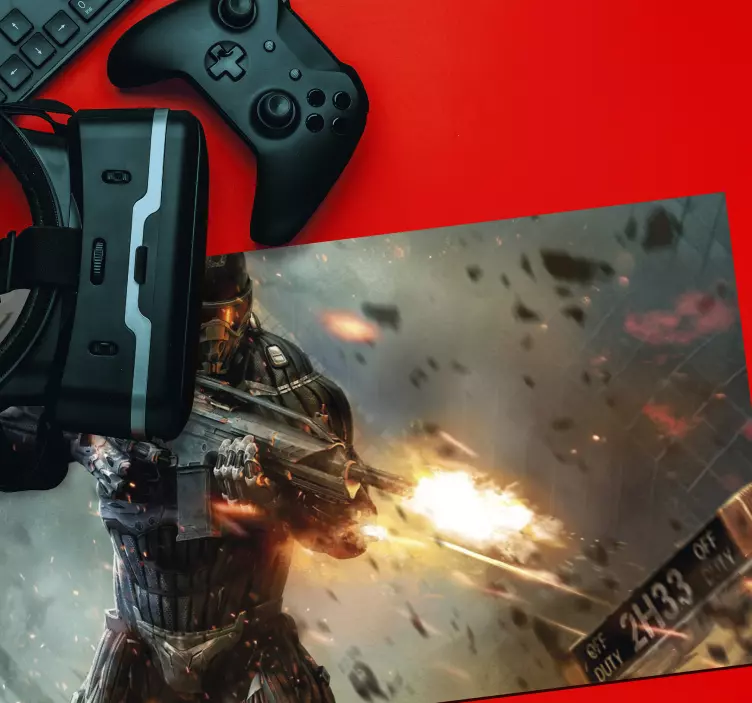 Futuristic soldier action gaming mouse pad - TenStickers