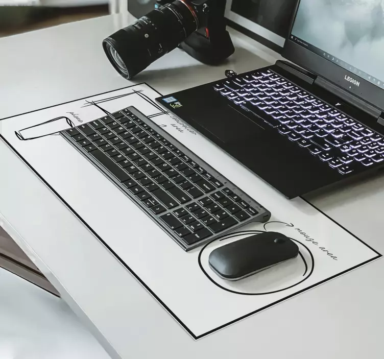 Gaming area vinyl mouse mat - TenStickers
