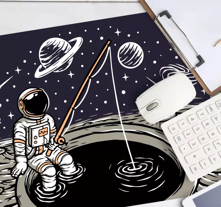 Gaming mouse pad astronaut fishing adventure - TenStickers