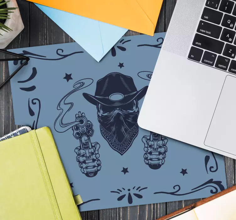 Gaming mouse pad cowboy gunslinger design - TenStickers