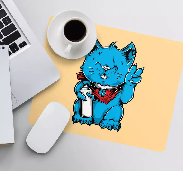 Gaming mouse pad cute cat design - TenStickers