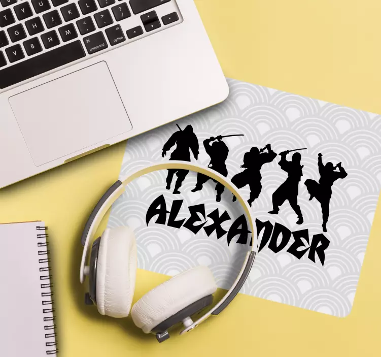 Gaming mouse pad ninja silhouettes design - TenStickers