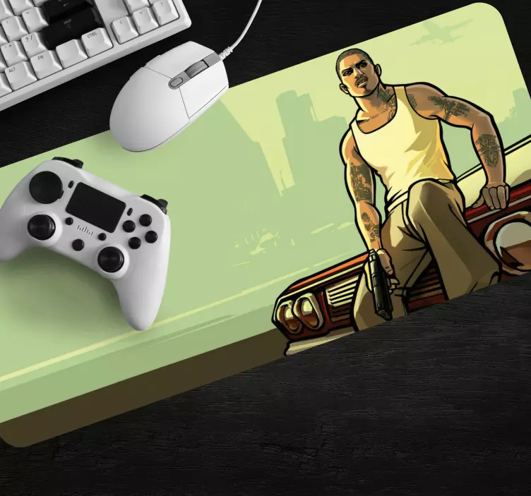 Gaming mouse pad urban character pose - TenStickers