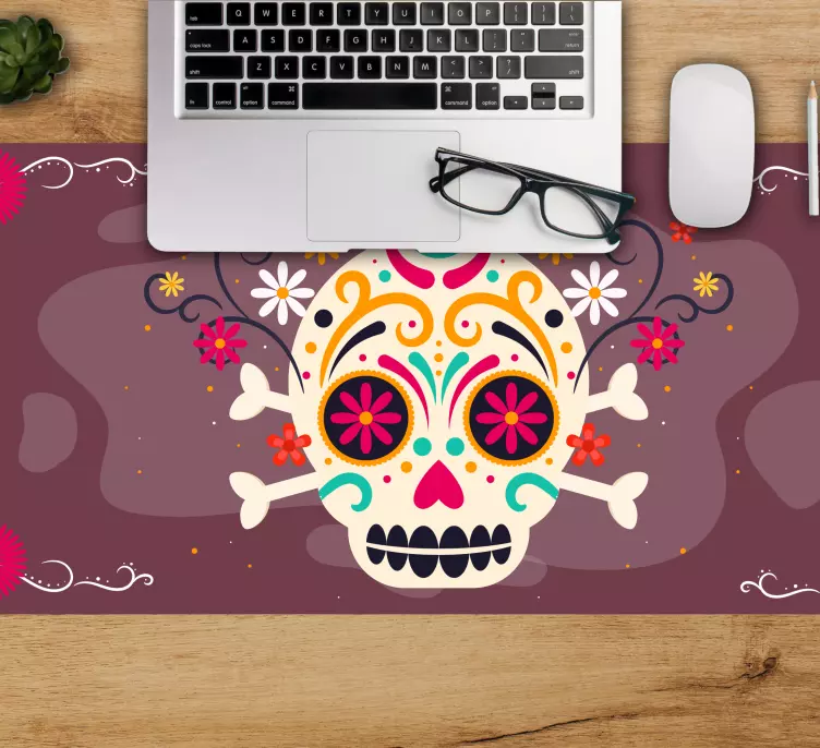 Gaming mouse pad with colorful skull design - TenStickers