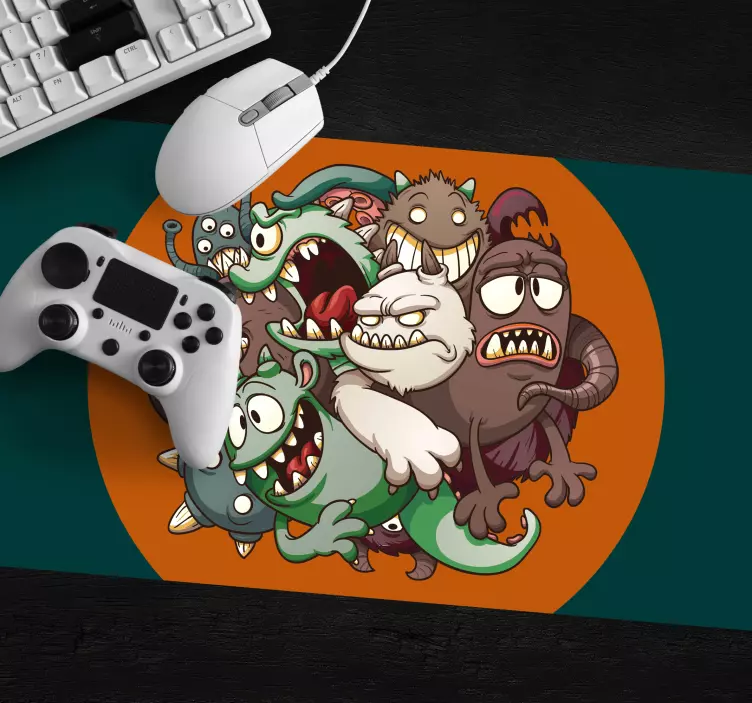 Gaming mouse pad with playful monster designs - TenStickers