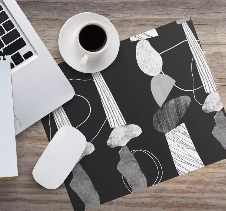 Mouse pad patterns abstract shapes contrast - TenStickers
