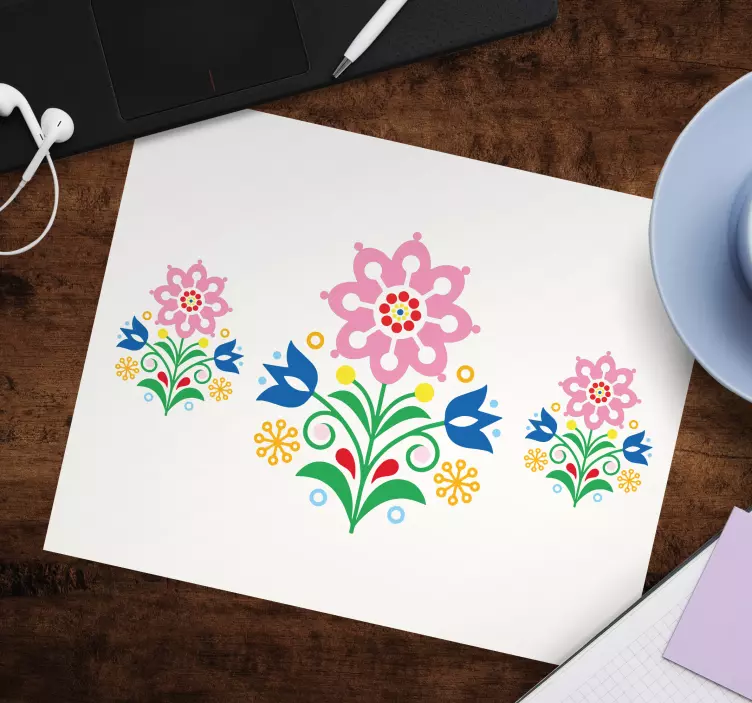Mouse pad patterns botanical emblem design - TenStickers