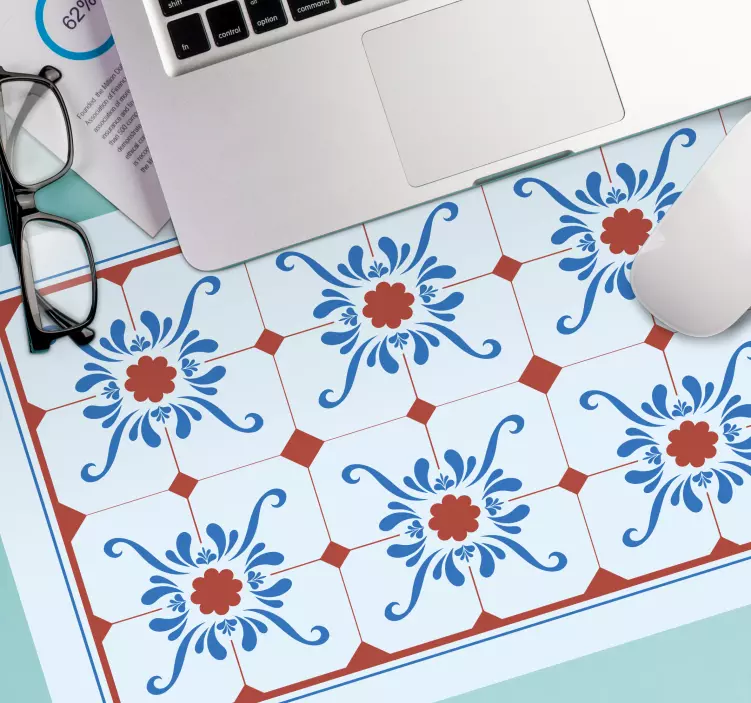Mouse pad patterns botanical tile design - TenStickers
