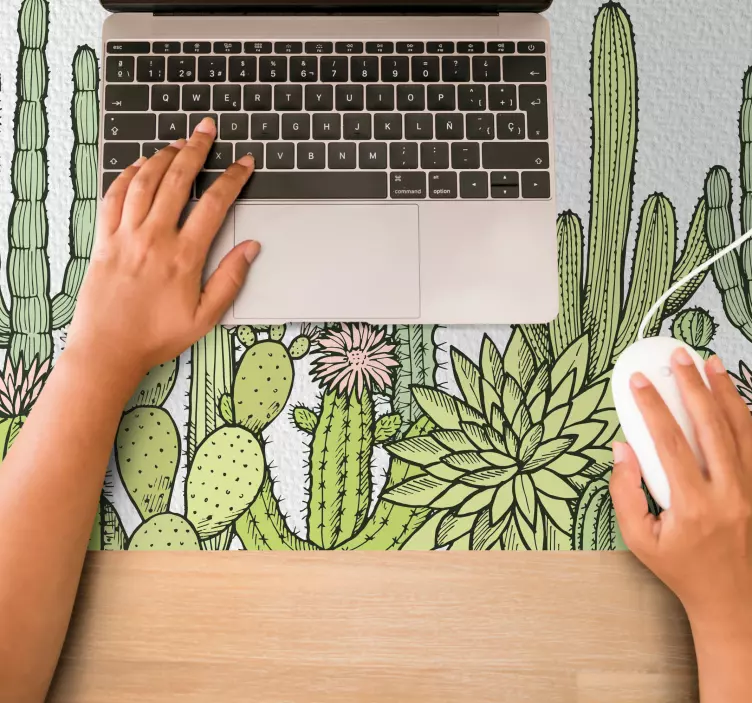 Mouse pad patterns cactus design illustration - TenStickers