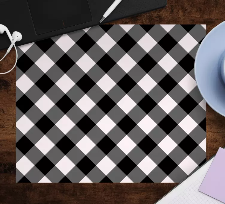 Mouse pad patterns classic checkered print - TenStickers