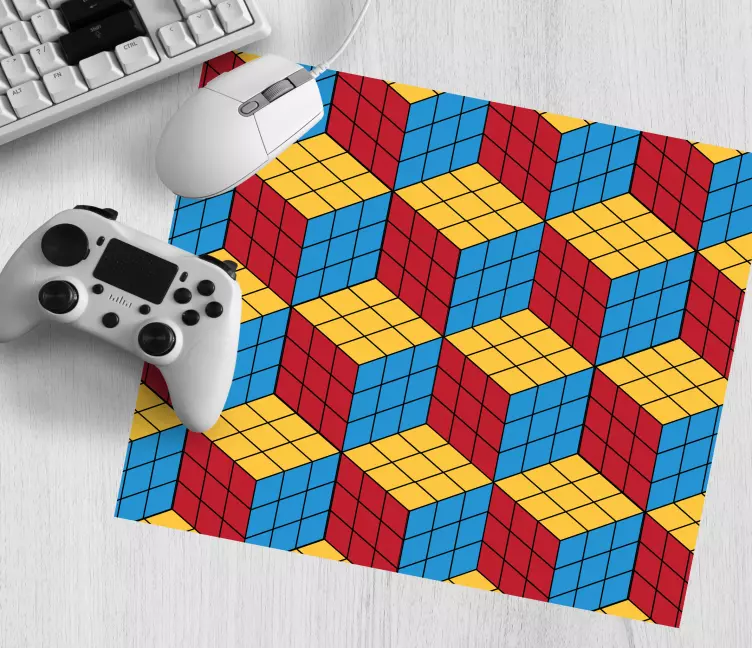 Mouse pad patterns colorful 3d cubes - TenStickers
