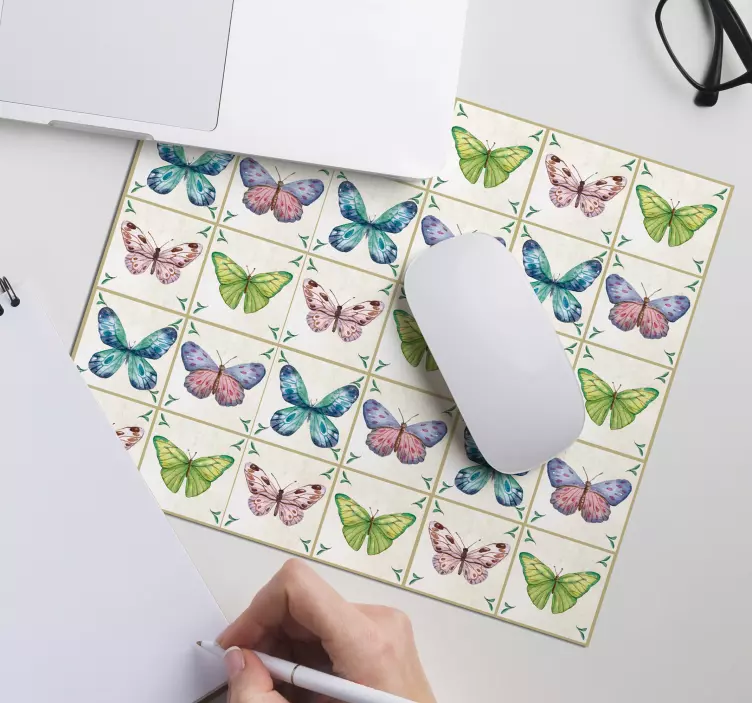 Mouse pad patterns colorful butterfly mosaic - TenStickers