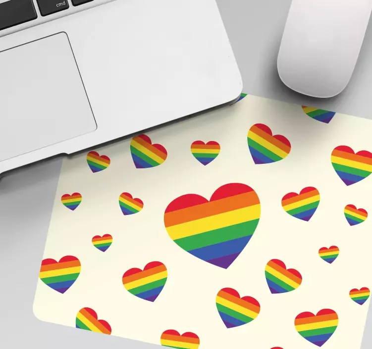 Mouse pad patterns colorful heart design - TenStickers