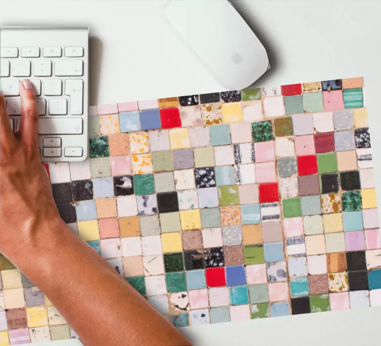 Mouse pad patterns colorful square mosaic - TenStickers