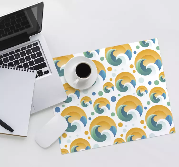 Mouse pad patterns colorful wave designs - TenStickers