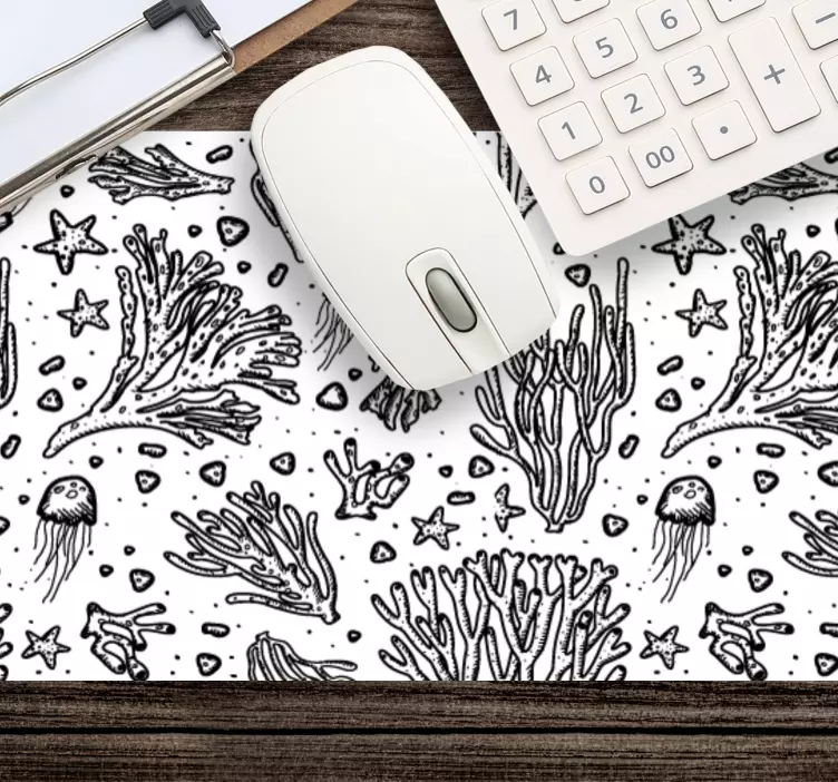 Mouse pad patterns coral sea life designs - TenStickers
