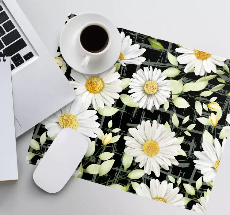 Mouse pad patterns daisy floral design - TenStickers