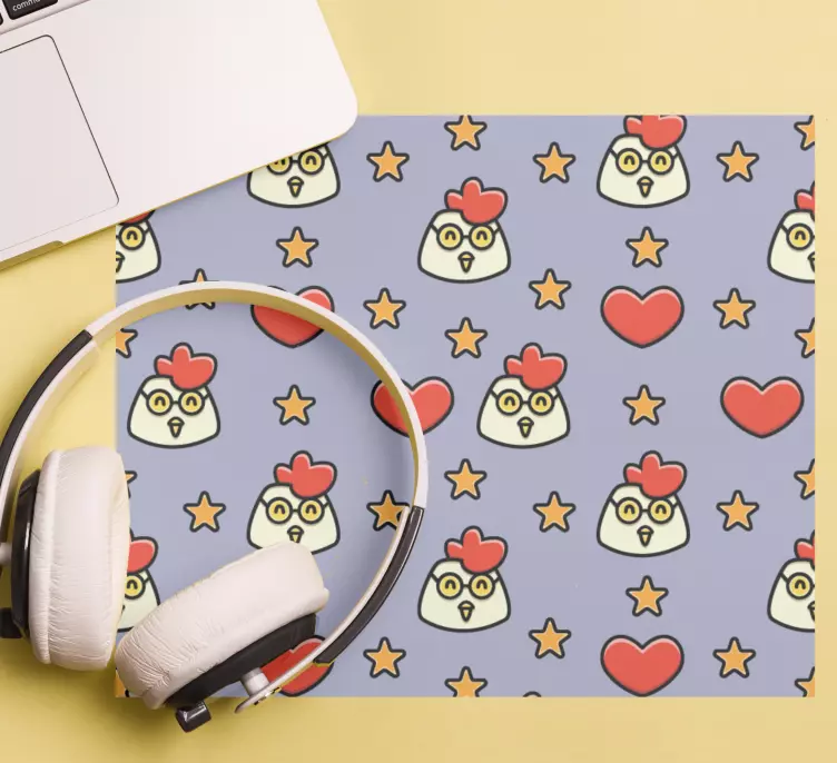 Mouse pad patterns delightful chicken design - TenStickers