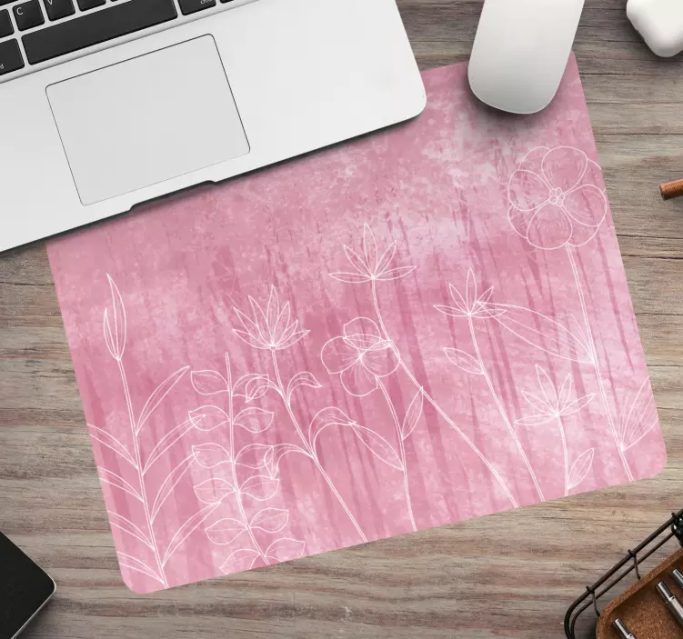 Mouse pad patterns elegant floral outline - TenStickers